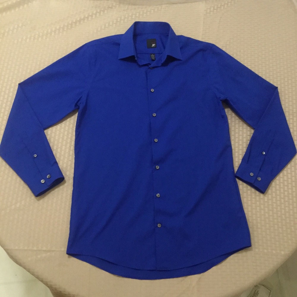 JF J.Ferrar Dress Shirt, Slim Fit, Size Medium